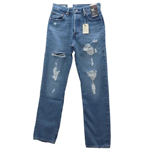 Levi's Premium Jeans Women's 26x30 Blue 501 Original Fit Distressed Grunge Denim - Picture 1 of 13