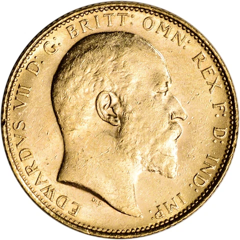 Australia Gold Melbourne M Sovereign .2354 oz - Edward VII XF-AU Random Date Cover