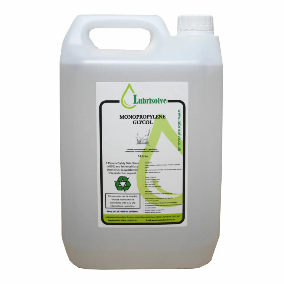 LUBRISOLVE MonoPropylene Glycol (PG) USP/EP GRADE 99.9% pure (minimum) - 5 LITRES