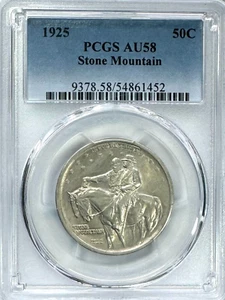 1925 Commemorative Half Dollar, Stone Mountain, AU 58 PCGS, NR - Picture 1 of 2