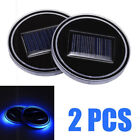 2x Blue LED Solar Cup Pad Car Accessories Cover Interior Decoration Light Mats
