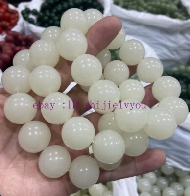 Certified Size 14-20mm Real Natural Grade A white Jade Jadeite Bangle Bracelet - Image 1 of 4