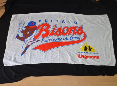 Vintage Buffalo Bisons Baseball Large Beach Towel Rare Game Stadium Giveaway Cover