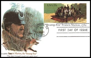 USA Post Card - 1982 - Francis Marion "Swamp Fox", Scott # UX94 Fleetwood FDC - Picture 1 of 2