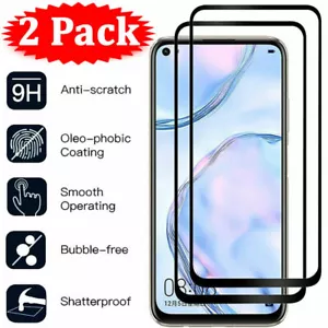 2Pcs FULL COVER Tempered Glass Screen Protector For Huawei P20 P30 Pro P40 Lite - Picture 1 of 12
