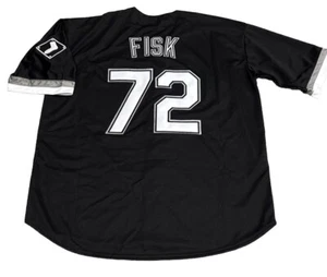 Carlton Fisk Chicago White Sox Jersey Mens XL NWT 1993 Alt Home Black Retro - Picture 1 of 14