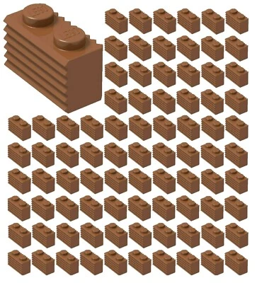 ☀️100x NOVO LEGO 1x2 GRADE MARROM AVERMELHADA Flautas Tijolos 2877 Peças a Granel Construção - Imagem 1 de 2