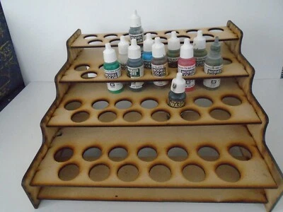 JB WARGAMMING 52 Vallejo paint bottle holder Stand made of 3mm Laser cut MDF