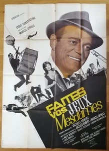FAITES VOS JEUX eddie constantine affiche cinema originale 160x120 cm '65 - Imagen 1 de 1
