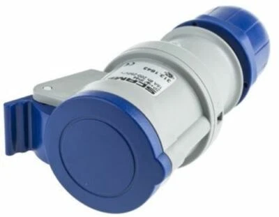  IP44 Blue Cable Mount 2P+E Industrial Power Socket, Rated At 16A, 230 V- RS PRO - Image 1 of 2
