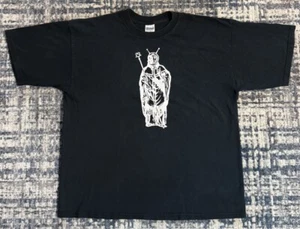 Vintage 2000s HIM Cosmic Pope T Shirt XL Bam Margera Goth Rock Ville Valo Charon - Picture 1 of 4