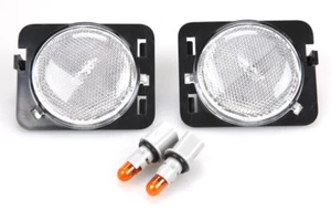 fit 2007-2009 Jeep Wrangler Front Fender Side Marker Lights in PAIR - Foto 1 di 1