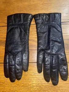 Guantes de conducción Fownes de cuero negro genuino - forrados con aislamiento - para mujer talla L - Imagen 1 de 10