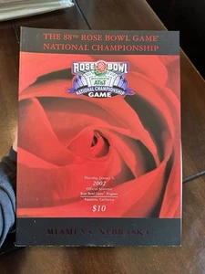 2002 Rose Bowl Game Program Miami Nebraska National Championship RARE - Picture 1 of 2