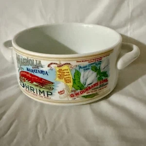 Archives Fabled Labels 1987 Magnolia Barataria Shrimp G.W. Dunbar's Sons Bowl - Imagen 1 de 9