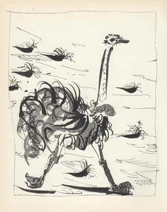 Pablo Picasso - L'Autruche - lithographie, 1955 - Foto 1 di 4