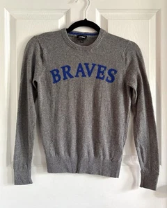 Diesel Youth Atlanta Braves Wool Cotton Blend Sweater Grey Vintage 2018 MLB 10Y - Picture 1 of 9