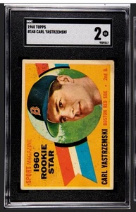 CARL YASTRZEMSKI 1960 TOPPS SGC 2 ! *JUST GRADED ! *DEAD CENTERED ! *HOFER ! WOW - Picture 1 of 2