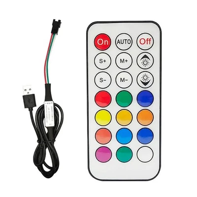 WS2812B WS2811 RGB Controller LED Pixels Light Strip DC/USB  21Keys RF Control - Image 1 of 4