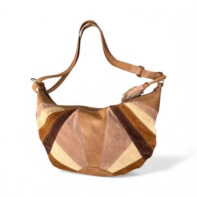 Camiseta e jeans bolsa de ombro patchwork Y2K camurça borla boho tiracolo - Imagem 1 de 4