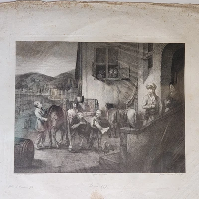 Etching The Good Samaritan Giuseppe Longhi after Rembrandt van Rijn 1876 - Image 1 of 4