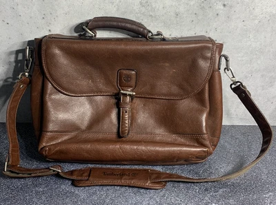 Vintage TIMBERLAND - Heavy Duty BROWN Saddle Leather Briefcase Messenger Bag - Image 1 of 4