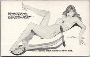 Pin-Up Girl Mutoscope Card "Mary Had a Kiddie-Car" Scooter - Artist MEYER LEVIN - Picture 1 of 2