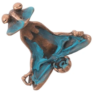 Frosch Räuchergefäß Büro Frau niedliche Statue Yoga Messing Figur - Bild 1 von 12