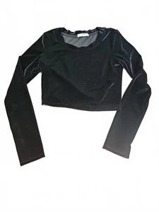 Body centrale in velluto manica lunga crop top - Foto 1 di 2