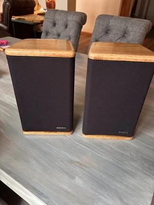 Advent Mini Speakers Pecan Hardwood New Audio Caps New Woofers Total Rebuild - Image 1 of 4