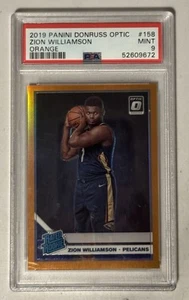 2019-20 Donruss Optic Zion Williamson #158 RC Rated Rookie arancione / 199 PSA 9 - Foto 1 di 5