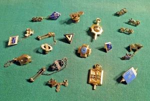 17 Vintage College Fraternity Sorority Fraternal Pins Greek Letters Unsearched - Picture 1 of 8