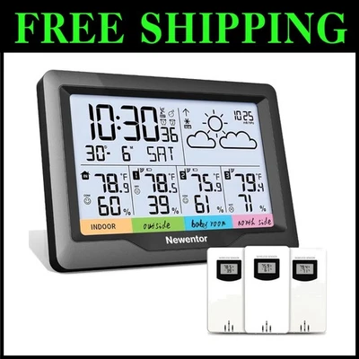 Digital Atomic Clock Temperature Humidity Monitor - Image 1 of 4