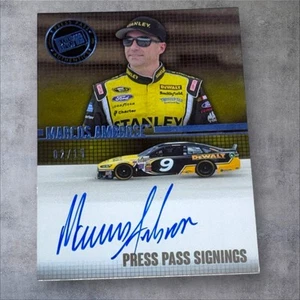 Marcos Ambrose PACK PULLED NASCAR signed card 2015 PRESS PASS SIGNINGS #02/15 - Picture 1 of 2