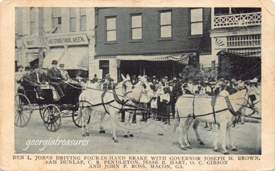 GA~GEORGIA~MACON~STATE FAIR ASSOCIATION PARADE~1908 GOVERNOR JOSEPH BROWN - Image 1 of 3