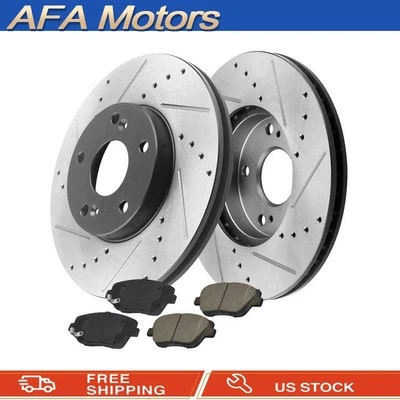 前刹车片和转子适用于 2011 2012 2013 年 2013 年现代索纳塔 2.0L 电子涂层 — 第 1/4 张图片