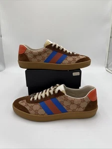 Gucci G74 ‘Brick’ Red Beige Size 8G Preowned With Box And Ready To Ship - Picture 1 of 9