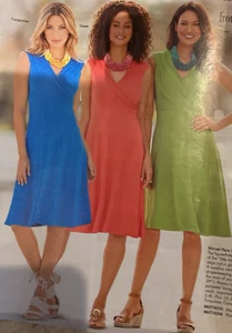size Large Shirred Flare Solid Dress by Monroe and Main (in Green) new - Picture 1 of 2