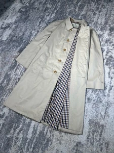 AQUASCUTUM Men's Long Button Up Beige Trench Coat XL SIZE  Classic Style - Picture 1 of 21