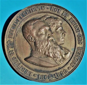 MEDALLA BELGA LEOPOLDO II ET MARIE HENRIETTE REY Y REINA1865-1890 por A. FISCH - Imagen 1 de 9