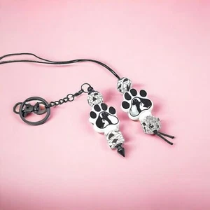 Paw print cat and dog, keychain and rearview mirror decoration. - Picture 1 of 6