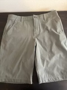 Prana Green Polyester Travel Utility 8” Hiking Tech Chino Shorts Mens 33 - Picture 1 of 13