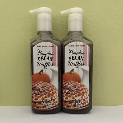 (2) Jabón de manos de limpieza profunda Bath & Body Works PUMPKIN PECAN WAFFLES 8 OZ NUEVO Foto 1 de 2
