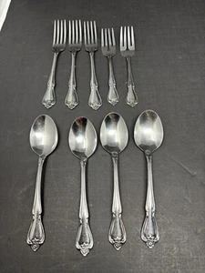Oneida ARBOR ROSE/TRUE ROSE Stainless 1881 Rogers Ltd Flatware 9 Pieces - Picture 1 of 5