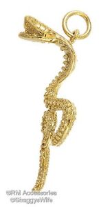 Cobra Snake Charm / Pendant EP Gold Plated with a Lifetime Guarantee