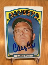 Casey Cox signed Autographed 1972 Topps #231 Texas Rangers Baseball Card