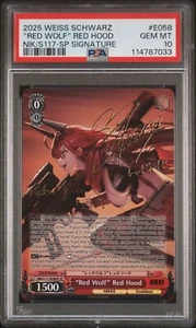 2025 "Red Wolf" Red Hood SP Firmado Blanco Negro NIKKE PSA 10 Gem Mint Inglés - Imagen 1 de 2