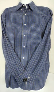 Eddie Bauer Button Down Long Sleeve Plaid Blue 100% Cotton Shirt Mens Large - Picture 1 of 6