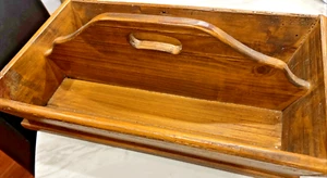 Vintage Wooden Tool Cutlery Carrier / Tote with Handle Superbly Hand Crafted - Picture 1 of 10