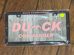 Authentic Duck Commander Dynasty Black License Plate Frame Pink Logo Car Truck - Picture 1 of 2